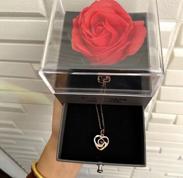 Projection Necklace Rose Gift Box