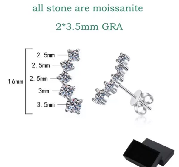 Moissanite Stud Earrings for Women - Image 2