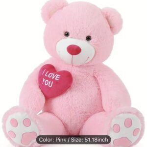 I Love You Red Heart Giant Pink Teddy Bear