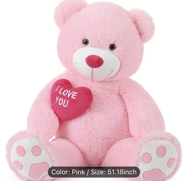 I Love You Red Heart Giant Pink Teddy Bear